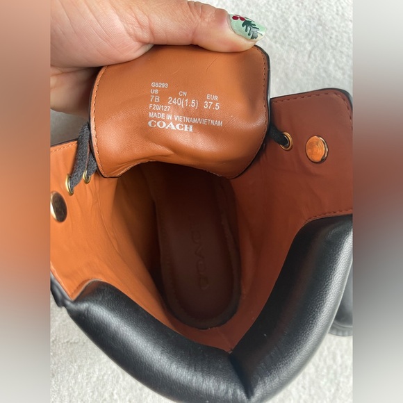 Coach Latimer black combat boot Sz. 7 - Picture 2 of 6